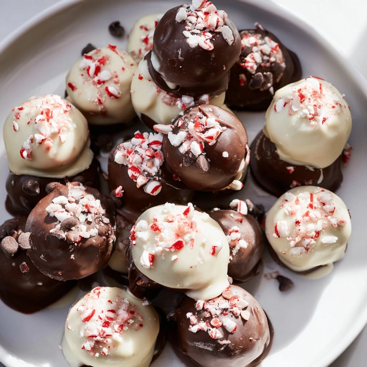 Irresistibly sweet Charcuterie Board Peppermint Bark Balls ideal for holiday gatherings.