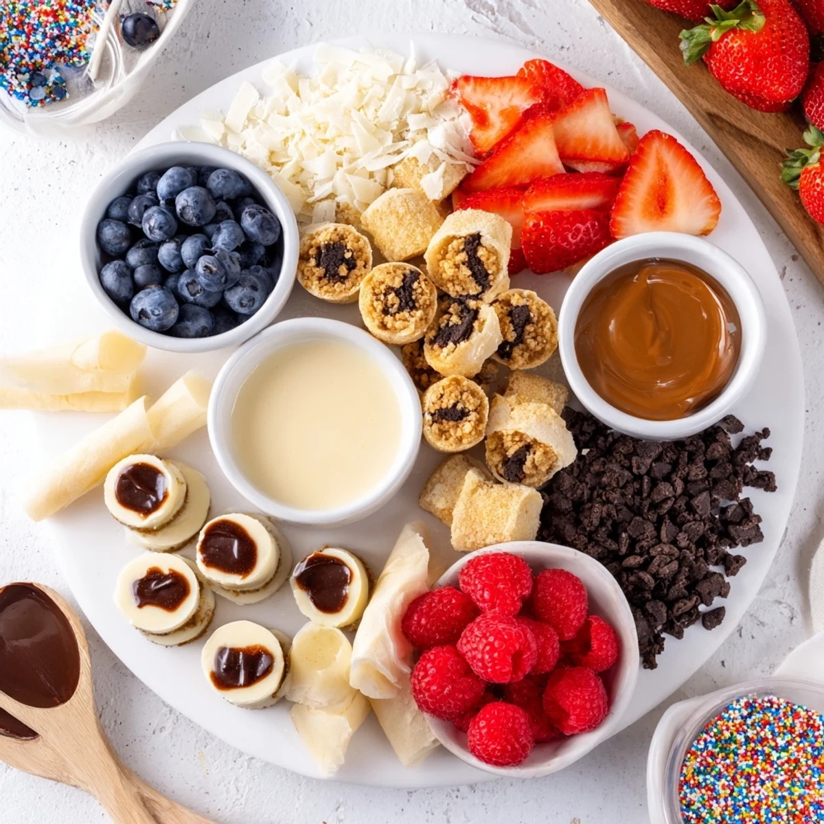 Delicious cheesecake bites arranged on a board, inviting toppings like caramel and berries.