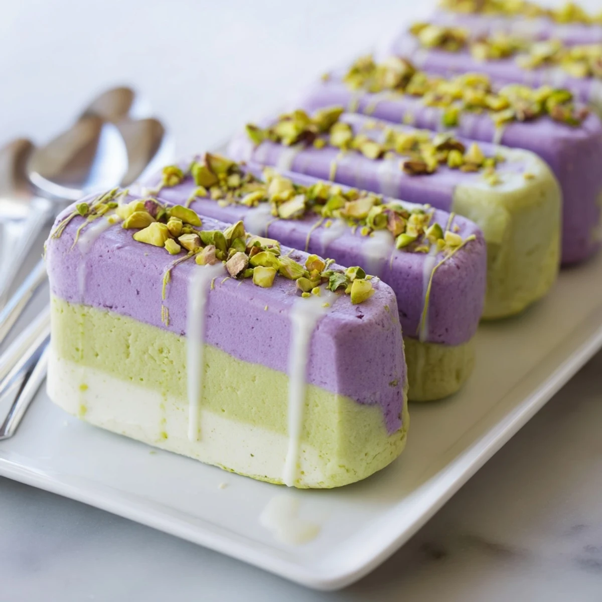 Ube Pistachio Ice Cream Bars