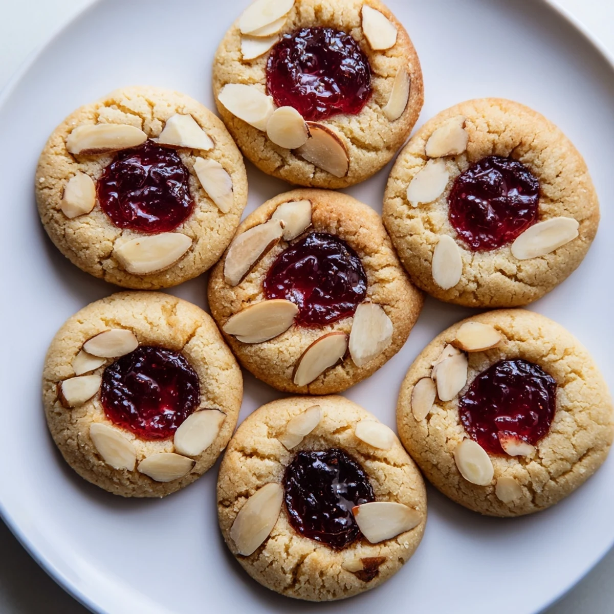 Cherry Almond Thumbprint Cookies