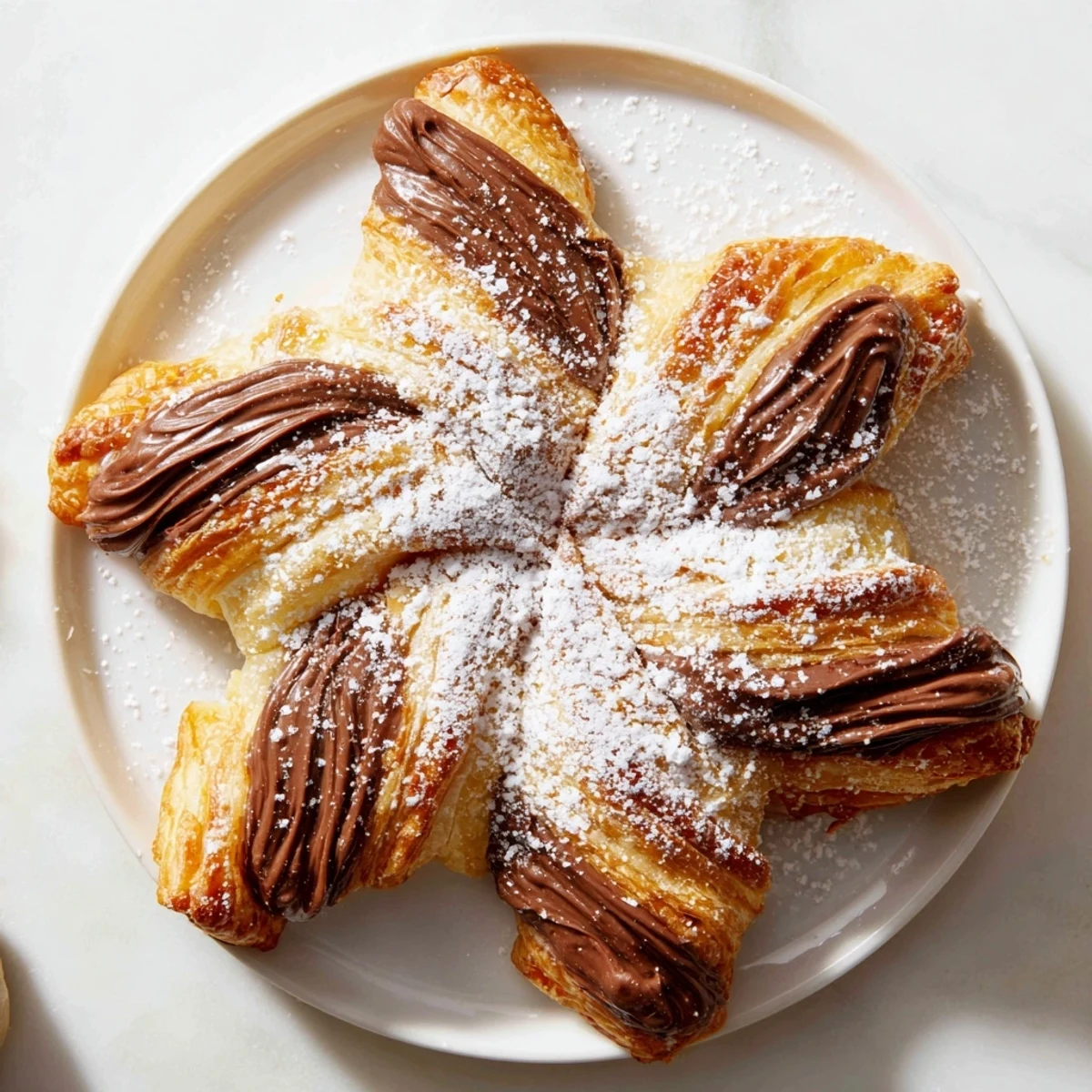 Nutella Puff Pastry Snowflakes