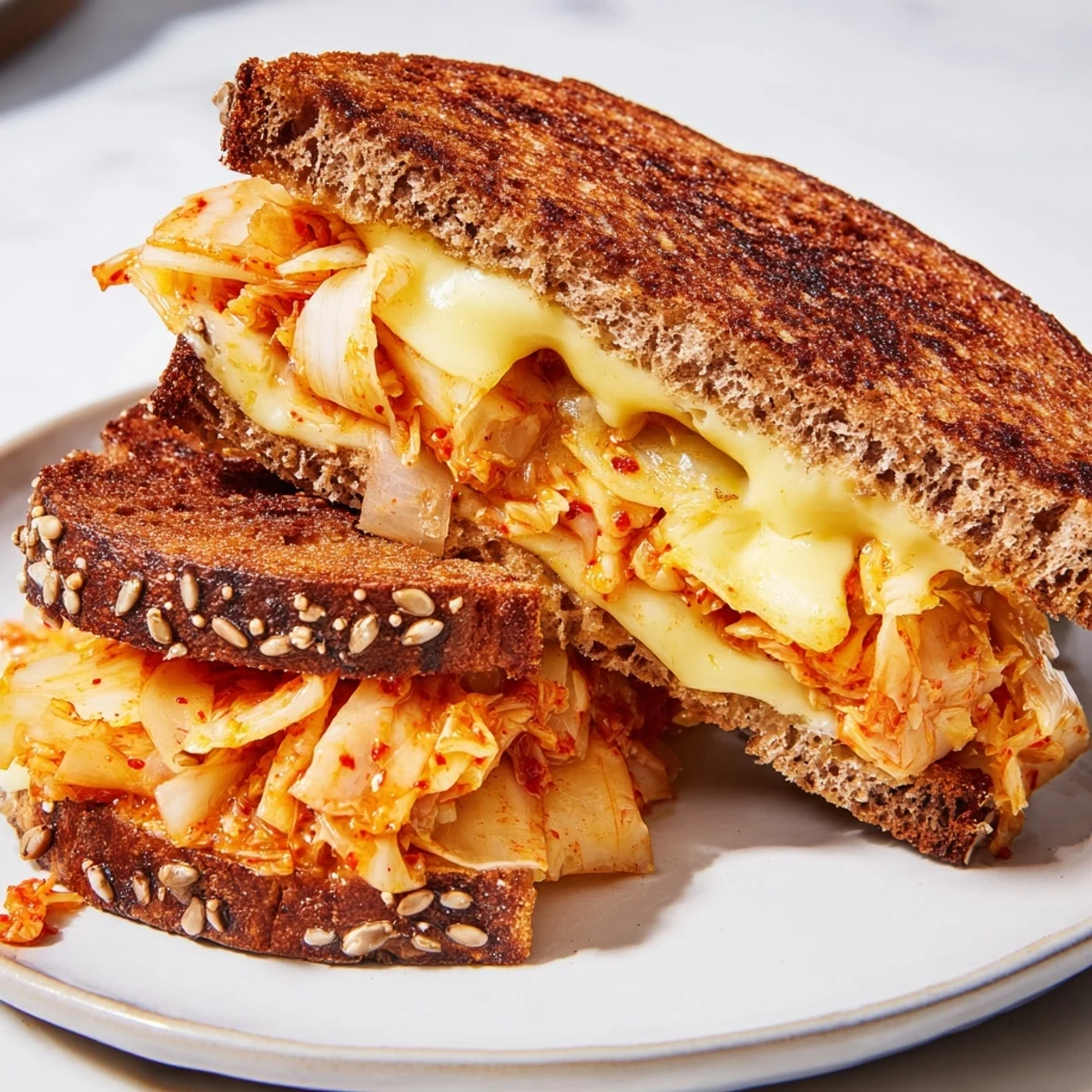 Skillet Kimchi Cheddar Sandwich