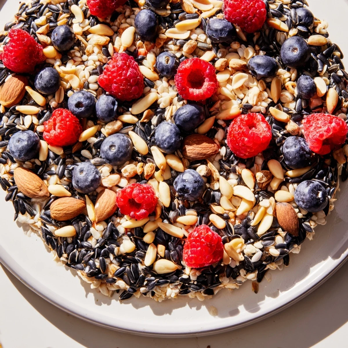 Vivid Singing Bird Seed & Berry Platter, a delightful outdoor feast for feathered friends is ready.