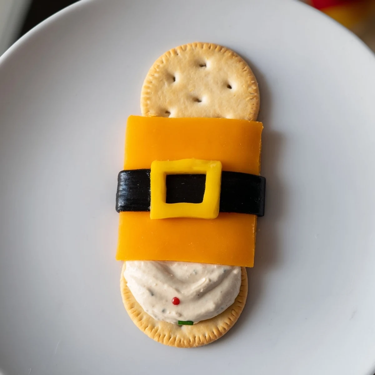A close-up view of Santa's Belt Crackers arranged artfully on a platter, ready to be enjoyed.