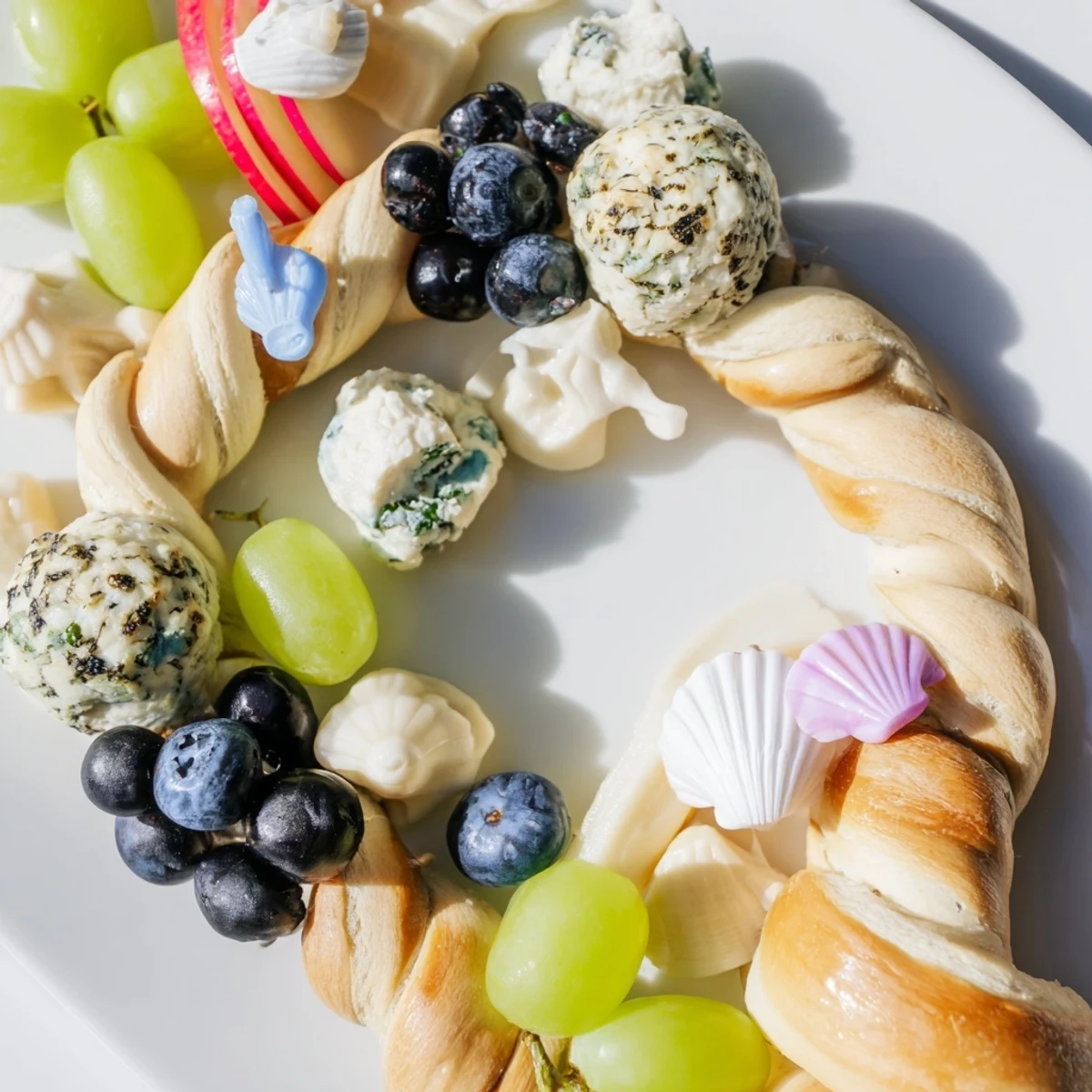An Anchor Maritime Board: a coastal charcuterie arrangement with pretzels shaped like a nautical anchor.