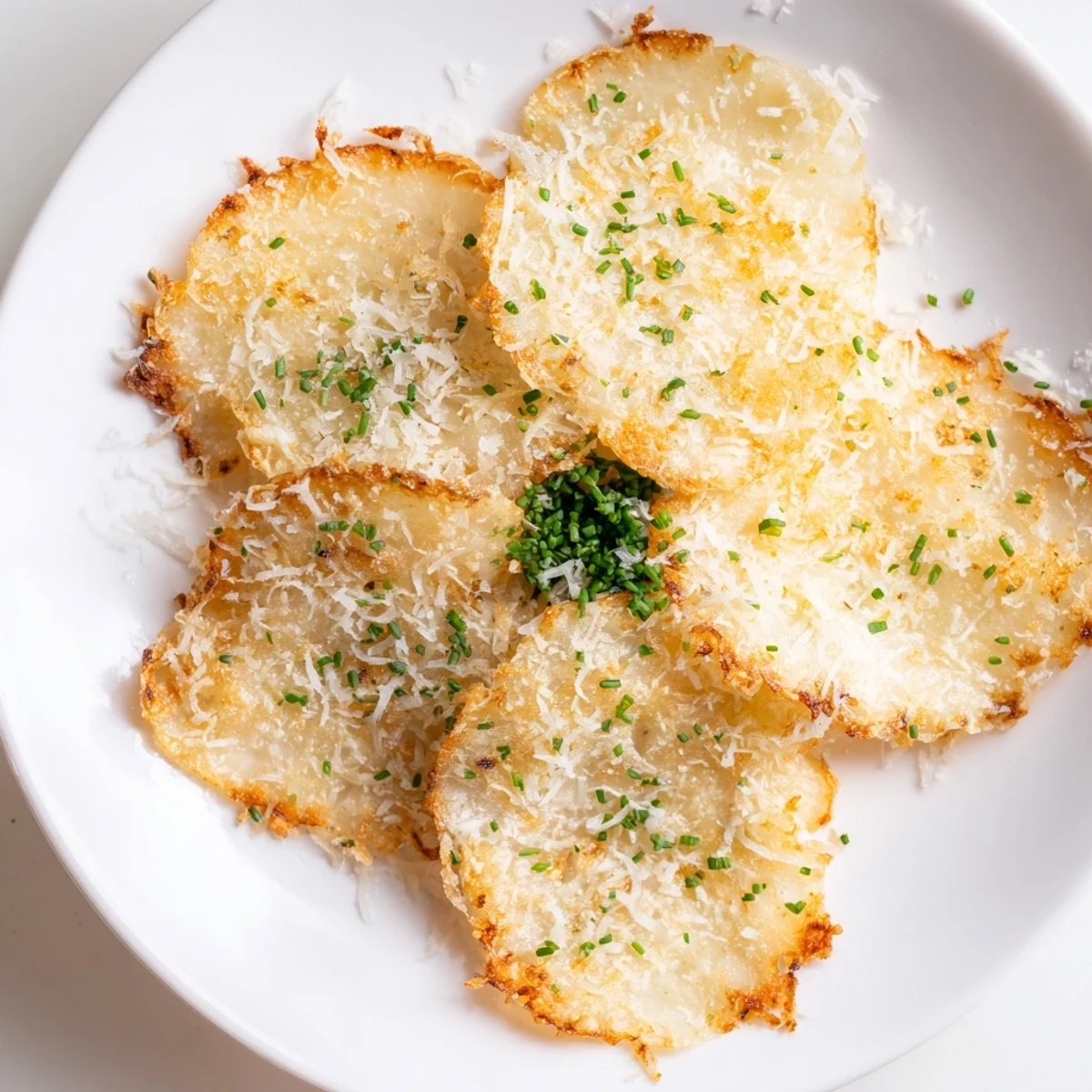 Golden-brown, crispy Cottage Cheese Chips ready to eat, a healthy and savory snack.