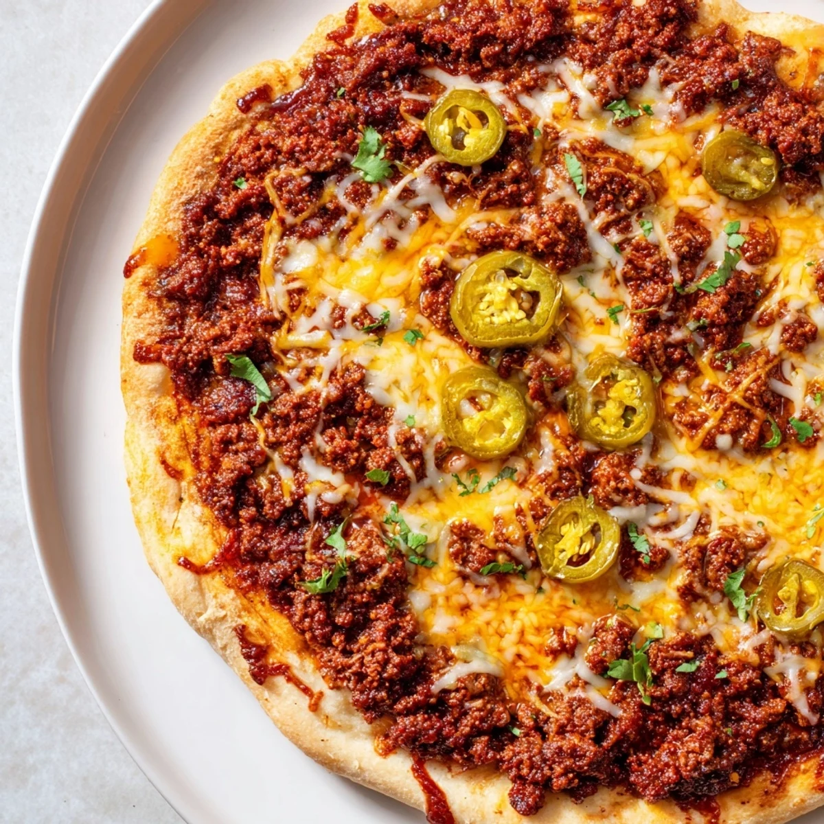 Spicy Ground Beef Pizza