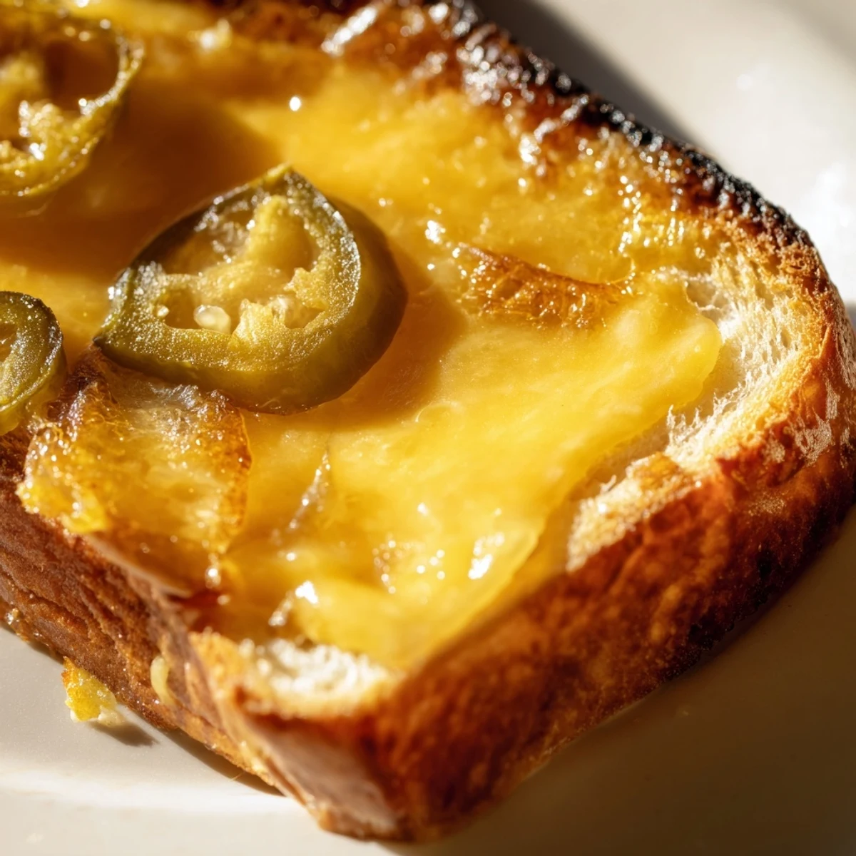 Golden, buttery sourdough slices are filled with gooey melted sharp cheddar and tangy pickled jalapeños in this Cheddar Jalapeño Grilled Cheese.  