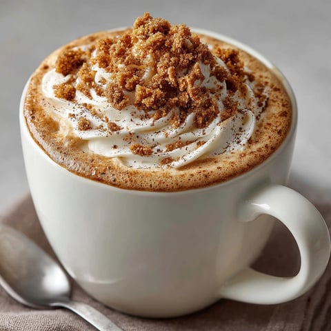 Creamy Gingerbread Spice Chai Latte, steaming hot and fragrant, topped with whipped cream.