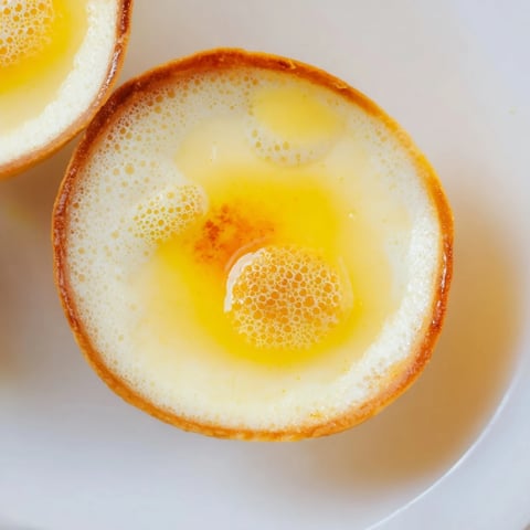 Silky lemon brûlée posset inside a halved lemon shell, topped with golden caramelized sugar.