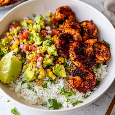 Blackened Shrimp Avocado Corn Bowl
