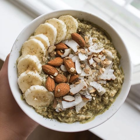 High-Protein Eggnog Matcha Oats