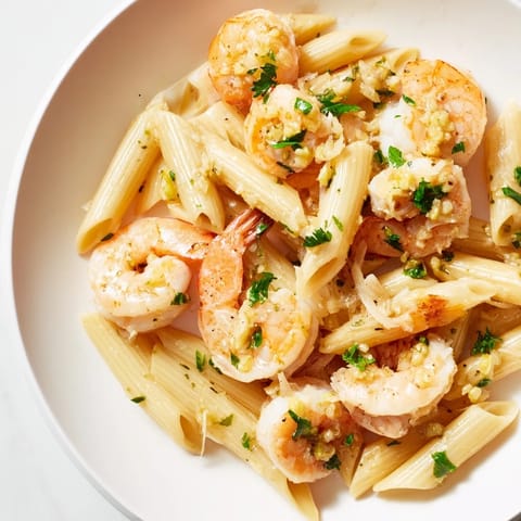 Garlic Shrimp Penne Pasta