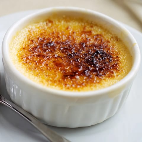 Luxurious, creamy 3-Ingredient Crème Brûlée, served in individual ramekins, ready for a sweet treat.