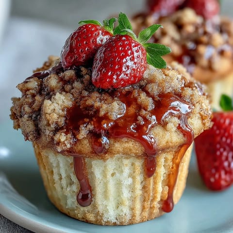 Strawberry Muffins Crumble Topping