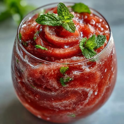 Frozen Watermelon Lemonade Slushie, a vibrant, thirst-quenching summer delight.