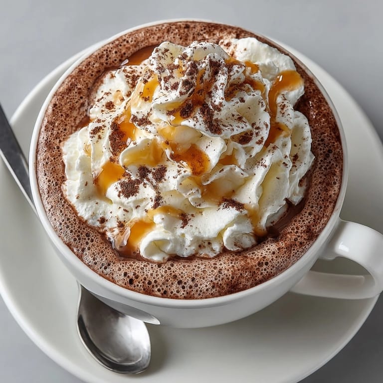 Warm, comforting Maple Cinnamon Hot Chocolate, lightly spiced and ready to enjoy.
