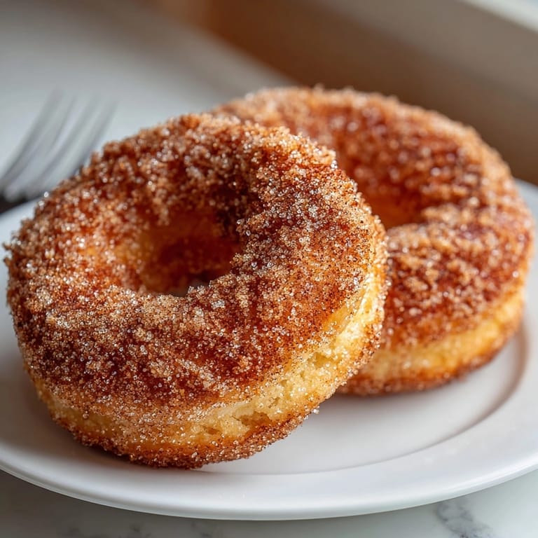 Close-up of a moist Maple Apple Cider Donut, showcasing its tender crumb.