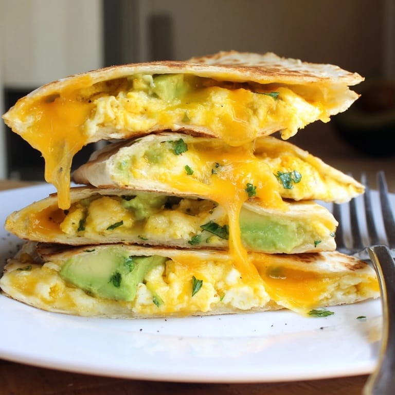 Warm, cheesy Avocado Egg Cheddar Quesadillas, served with salsa, a satisfying Tex-Mex brunch.