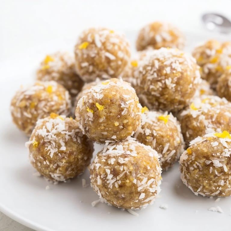 Delicious Holiday Snack Lemon Ginger Balls ideal for gifting, paired with herbal tea or water.