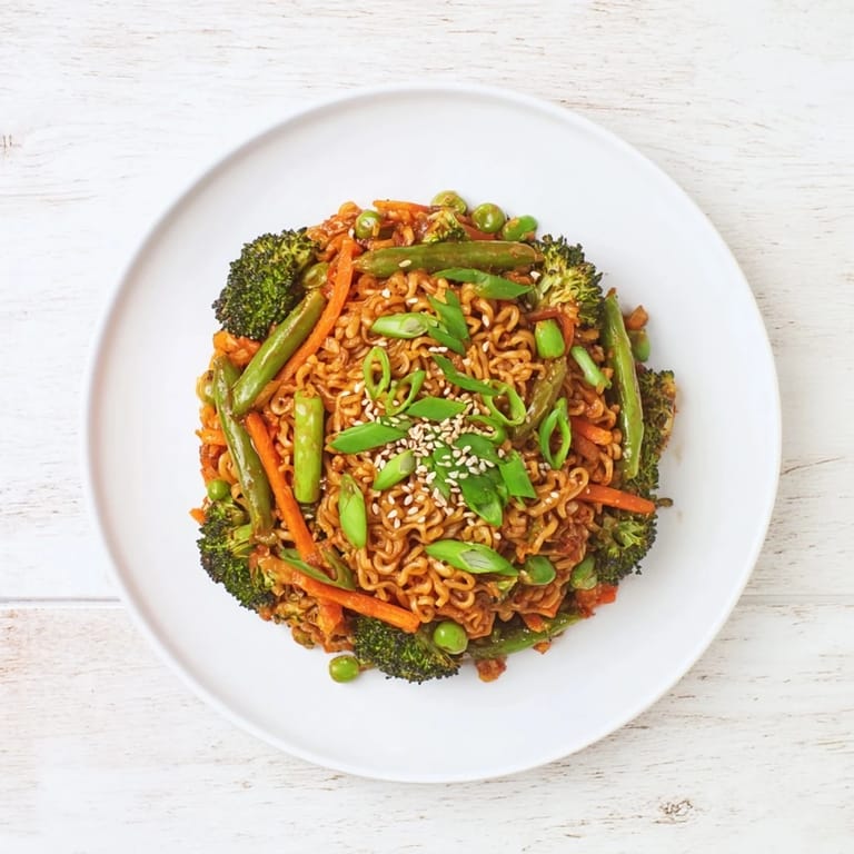 A delicious, easy-to-make Ramen Noodle Stir-Fry Remix: a quick, colorful, Asian-inspired weeknight dinner.