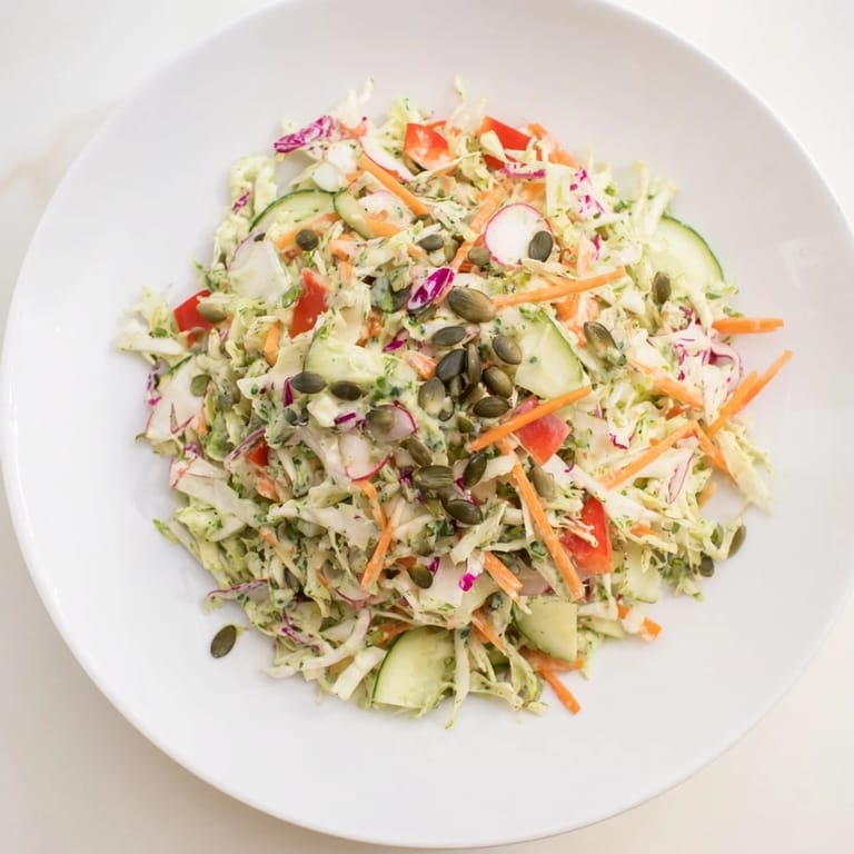 This refreshing Green Goddess Confetti Chop Slaw is a delicious, gluten-free vegetarian salad, perfect for any occasion.