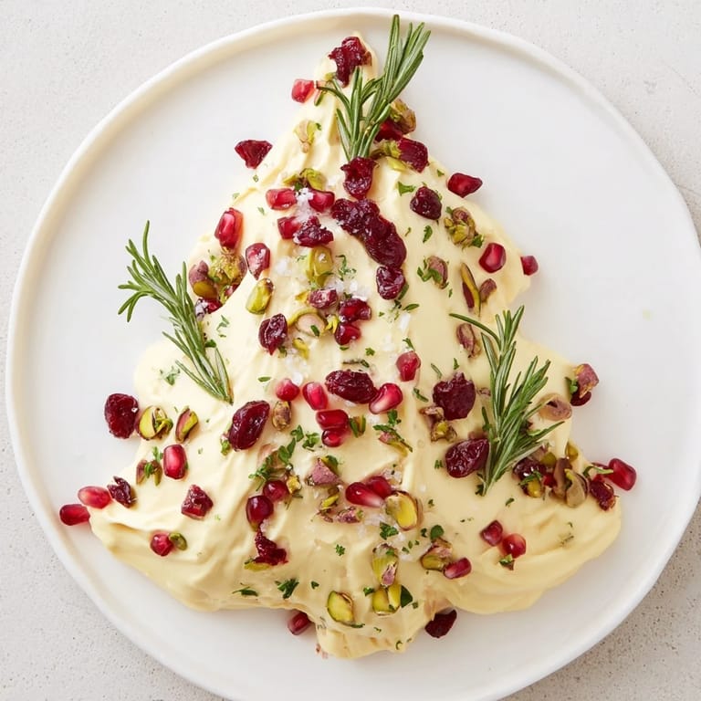 Imagine this: a beautiful Rosemary Cranberry Christmas Tree, ready to be served with crackers and fresh parsley.