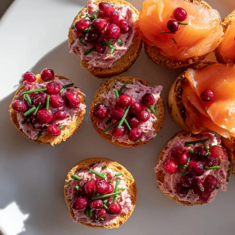 A close-up of a delicious Cranberry Sleigh Bagel Board, loaded with brunch staples perfect for sharing.