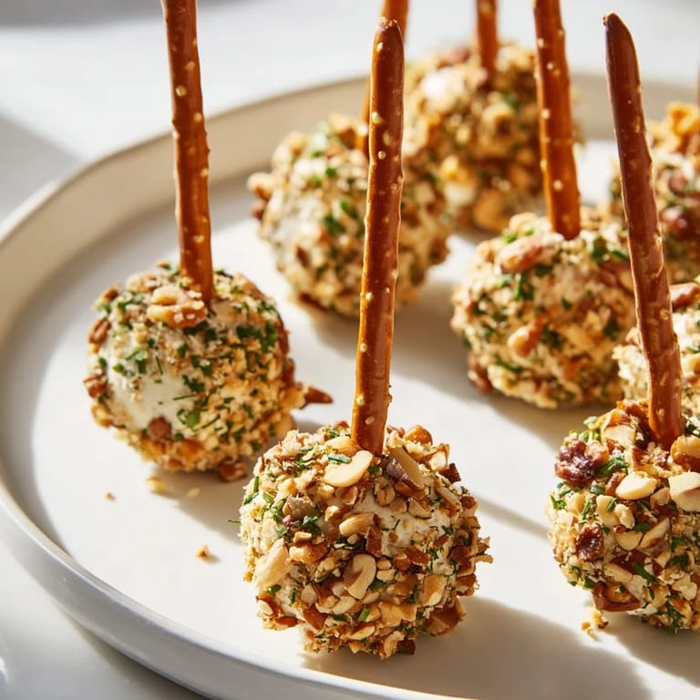 Perfectly coated Champagne Cork Cheese Balls, a festive appetizer flavored with herbs and sparkling wine.