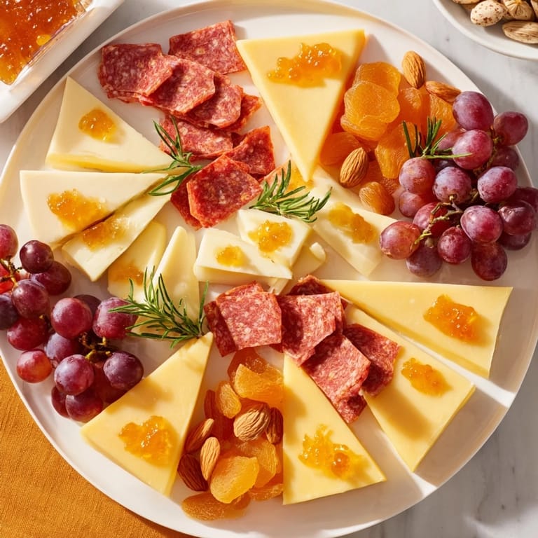 This Geometric Gala party platter features beautiful triangles and rhombuses with inviting, delicious food combinations.