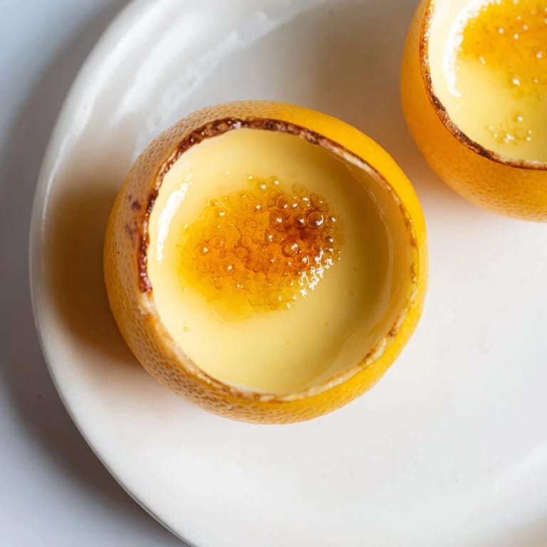 Refreshing lemon brûlée posset dessert, boasting a smooth, zesty cream and burnt sugar topping.