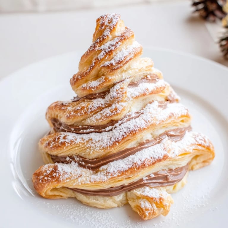Homemade Nutella Pastry Christmas Trees, offering a sweet, rich, and beautifully decorated holiday snack.