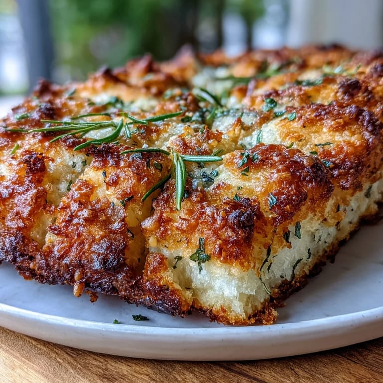 Warm Perfect Parmesan Garlic Artisan Bread served with olive oil and balsamic dip beside soup.