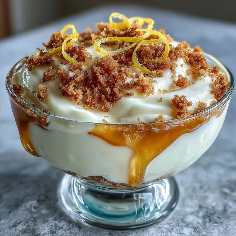 Fluffy Yogurt Lemon Parfait with Sourdough Crumb Topping: golden sourdough crumb topping adds crunch to tangy lemon curd and creamy Greek yogurt.