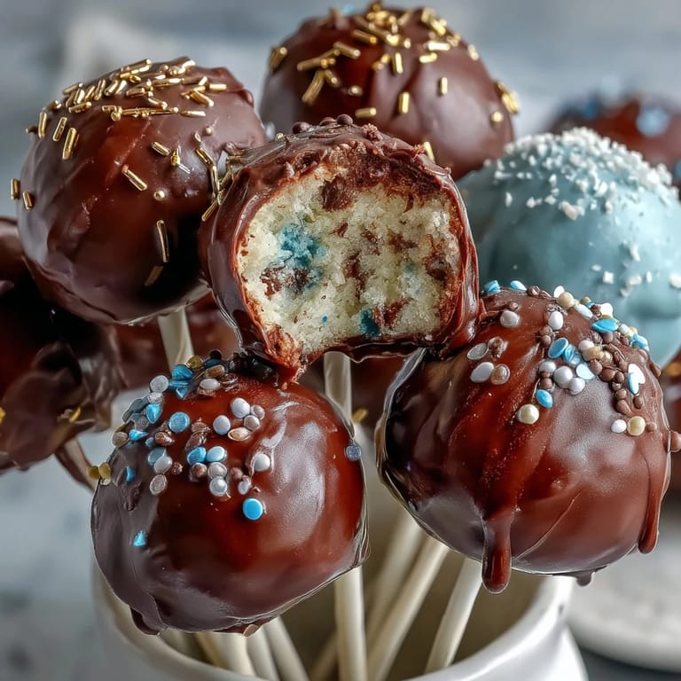 Vibrant cake pops decorated in your school's colors and finished with sparkling gold sprinkles for a graduation party treat.