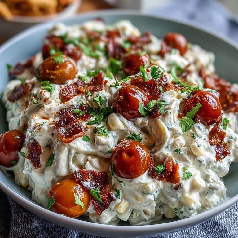 Creamy Corn Salad with Jalapeño, a refreshing and slightly spicy dish perfect for barbecues or picnics.