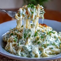 Creamy cabbage Alfredo pasta with tender cabbage ribbons and rich Parmesan sauce, perfect for a comforting vegetarian dinner.
